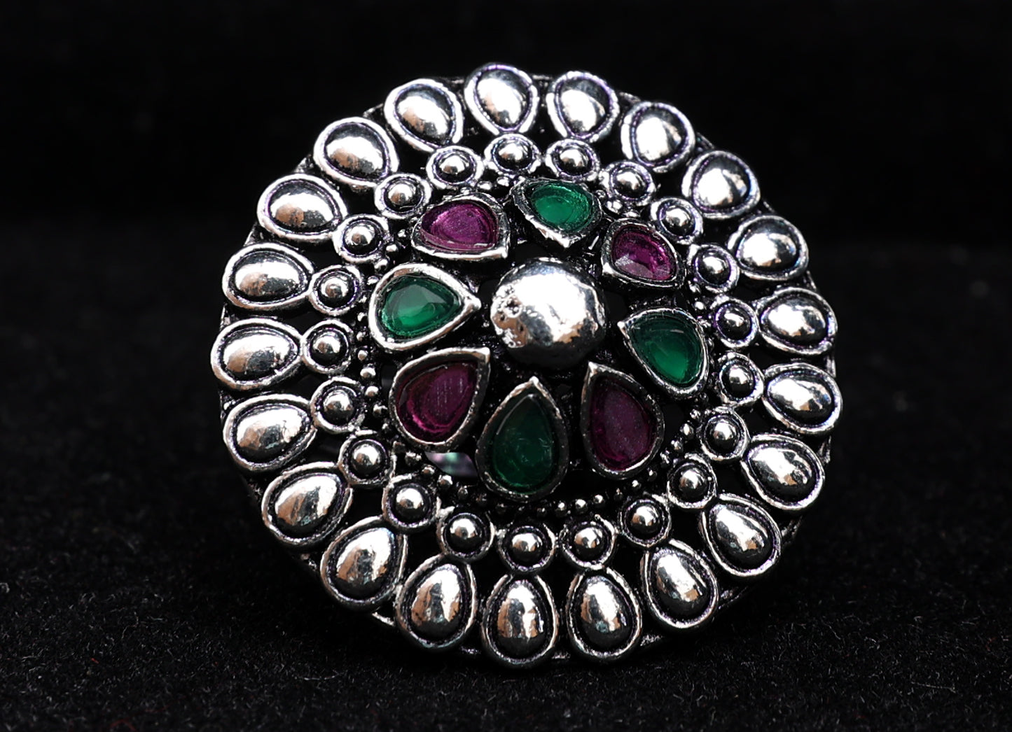 Glorious Petal Gemstone Finger Ring