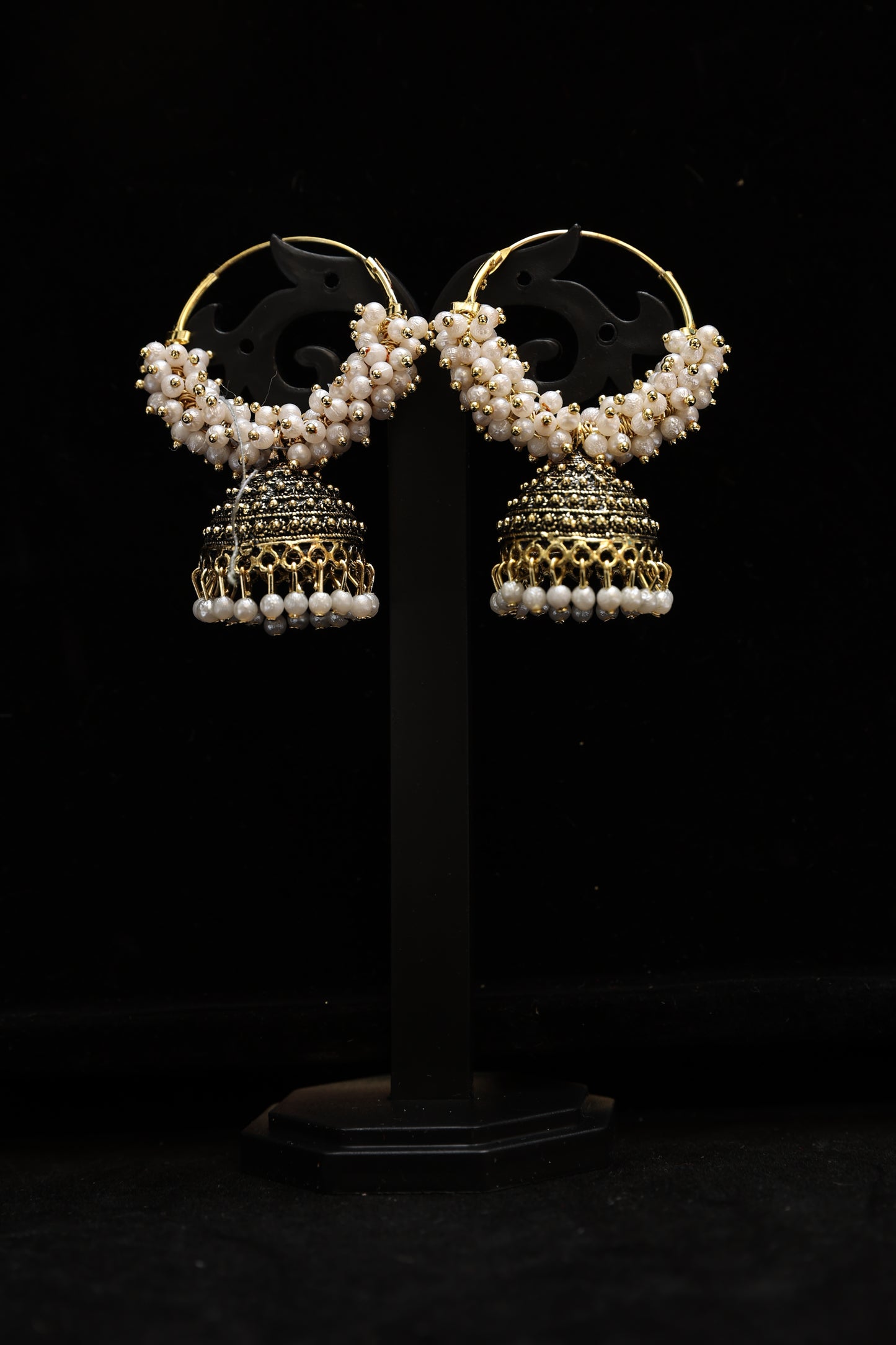 Glamorous Pearl Studded Jhumka Earrings