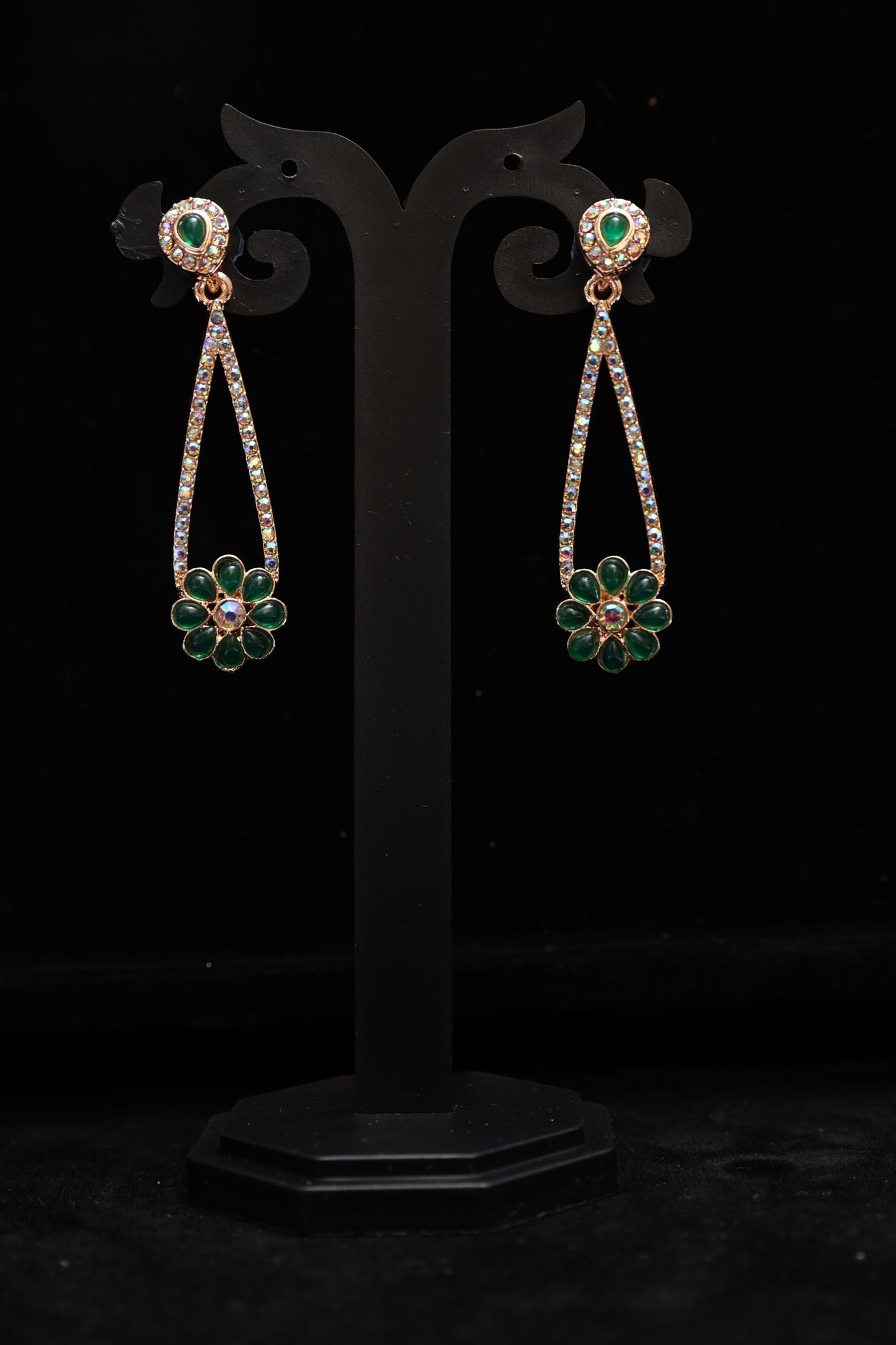 Gleaming Gemstone Drop Earrings Combo