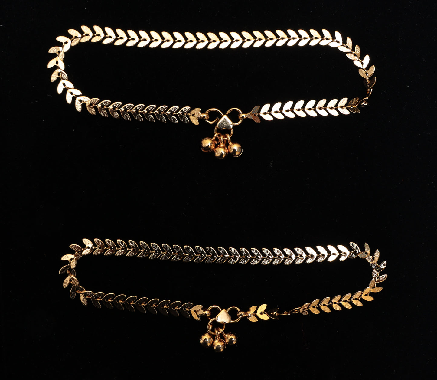 Serene Golden Leaf Anklets
