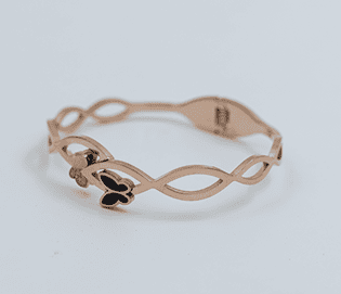 Lustrous Butterfly Gold-Toned Bangle Bracelet