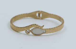 Lustrous Butterfly Gold-Toned Bangle Bracelet
