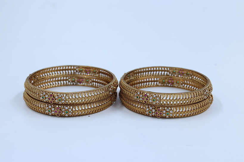 Elegant Cutwork Stone Bangles