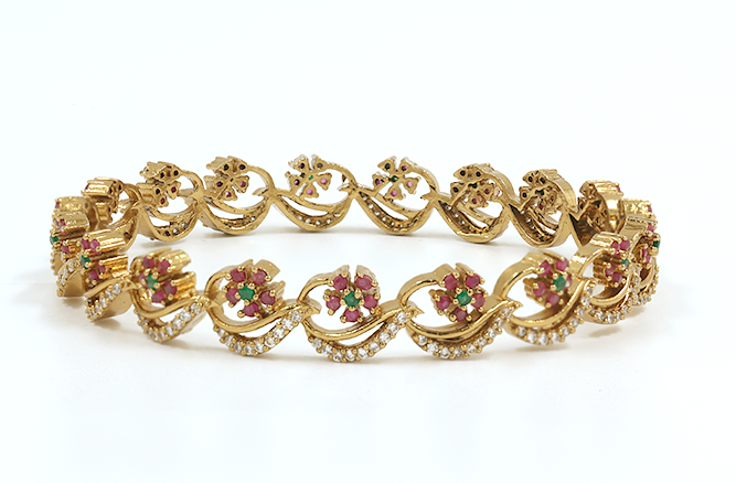 Floral Sparkle Stone Bangles