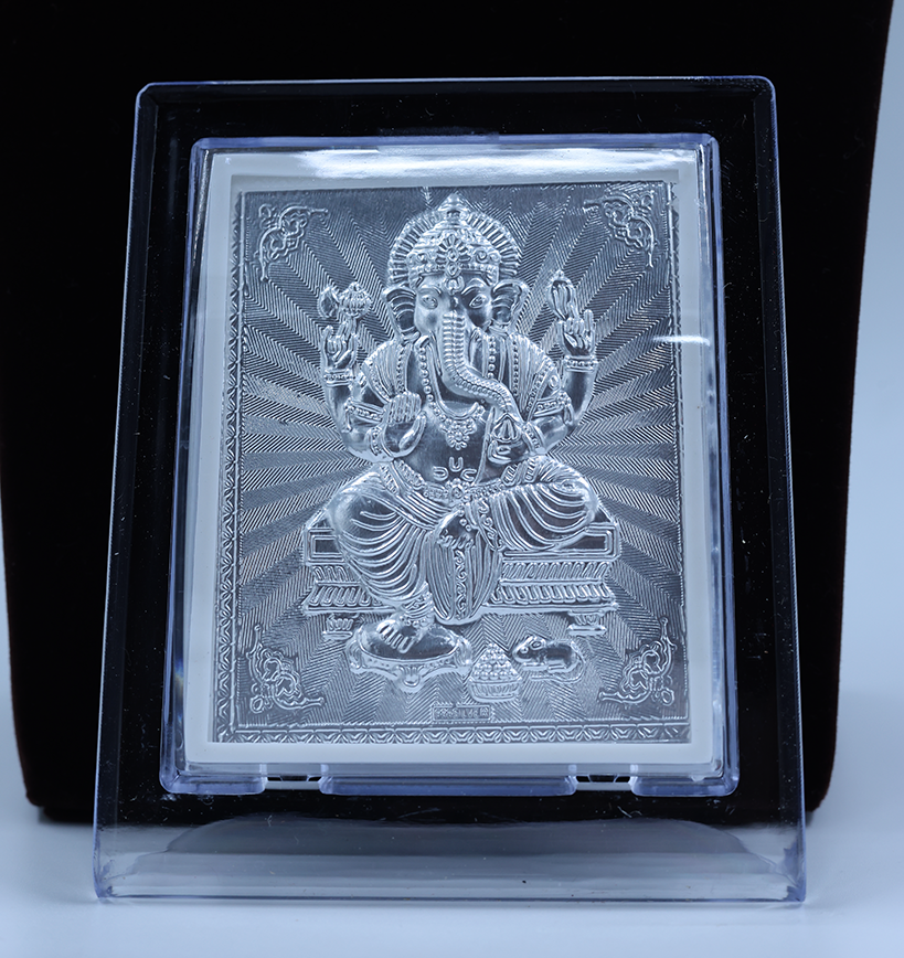 Elegant Silver Coated Ganesh Frame
