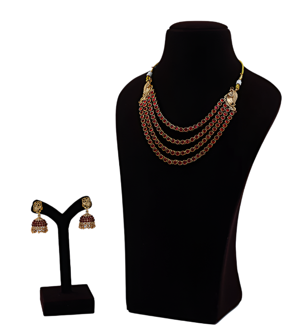 Royal Ruby Layered Necklace Set