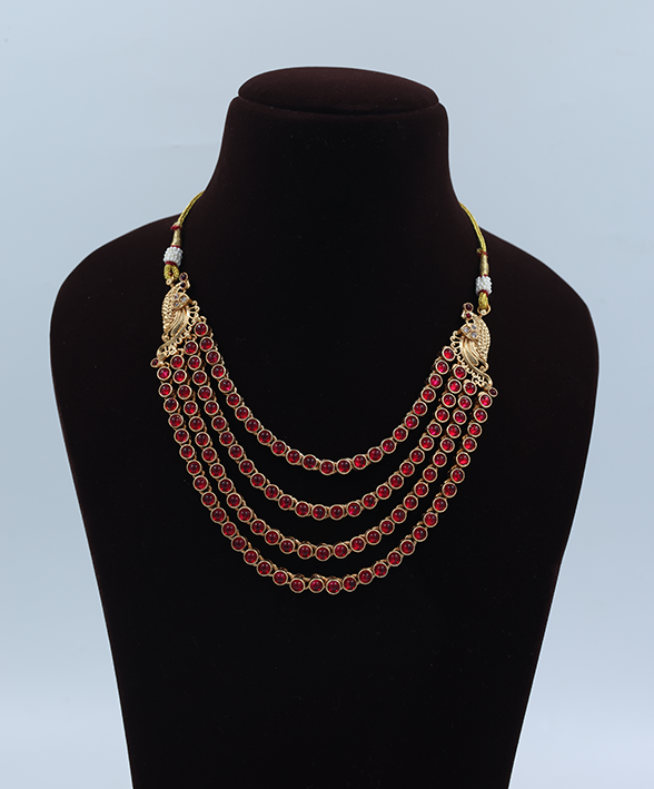 Royal Ruby Layered Necklace Set