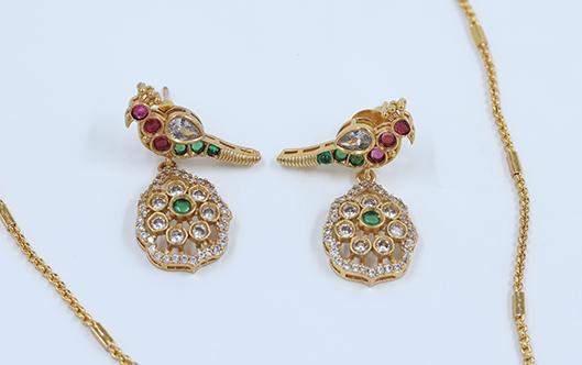 Elegant Peacock Pendant Necklace Set