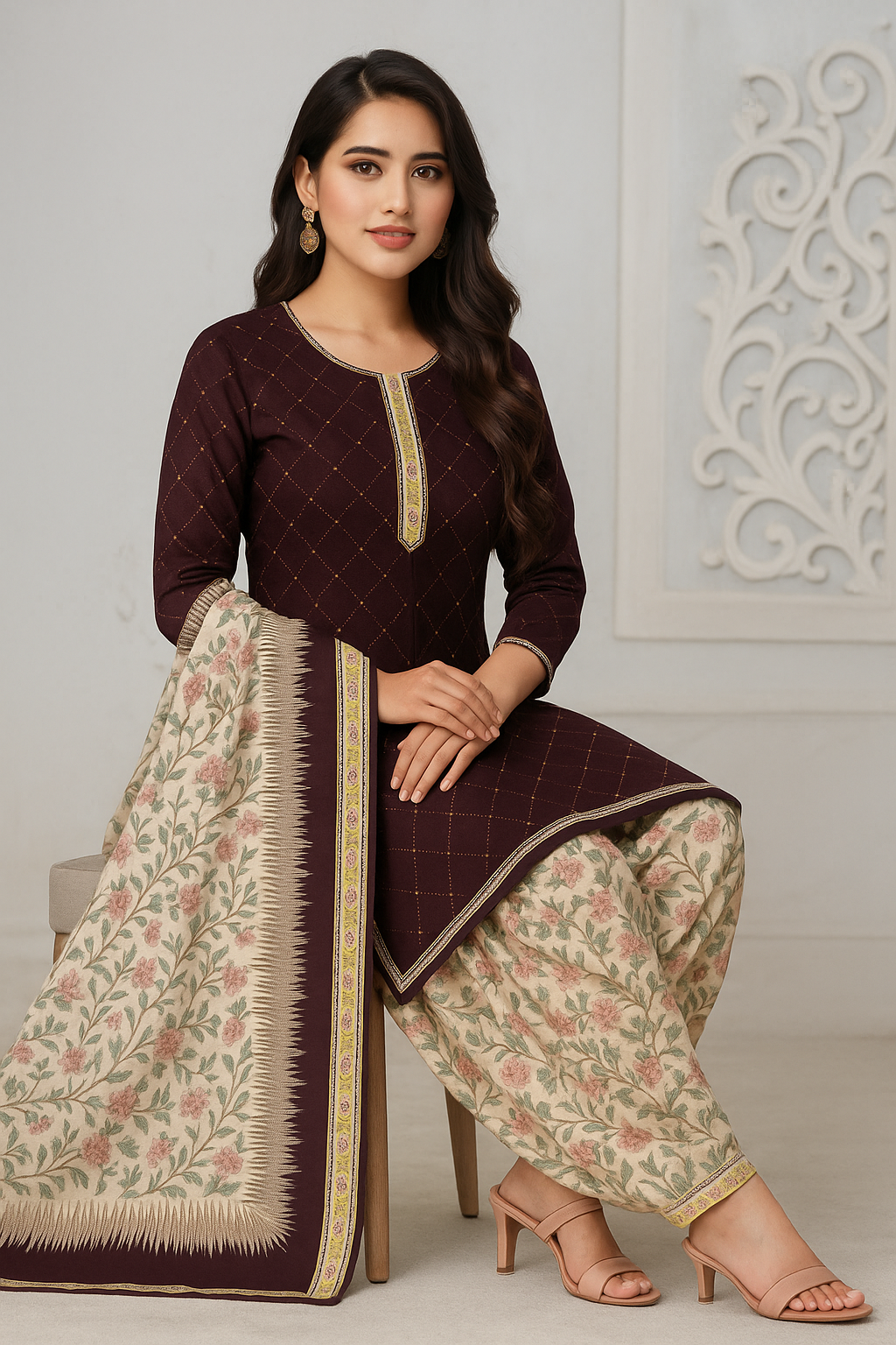 Charming Maroon Kurta Set