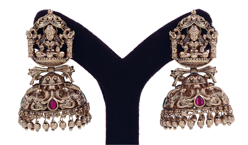 Antique Temple Jhumka Earrings
