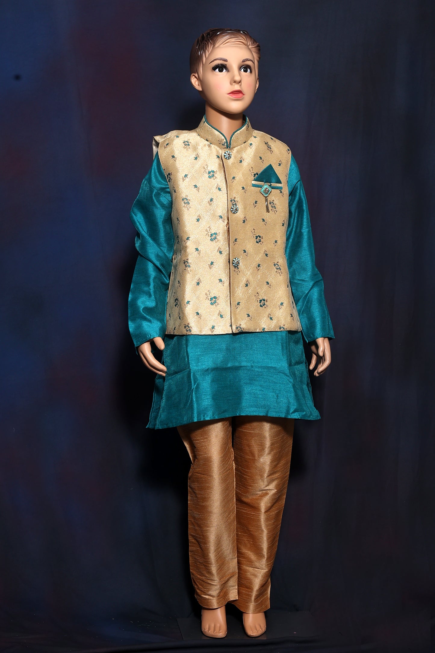 Everlasting Green Kurta Set for Boys