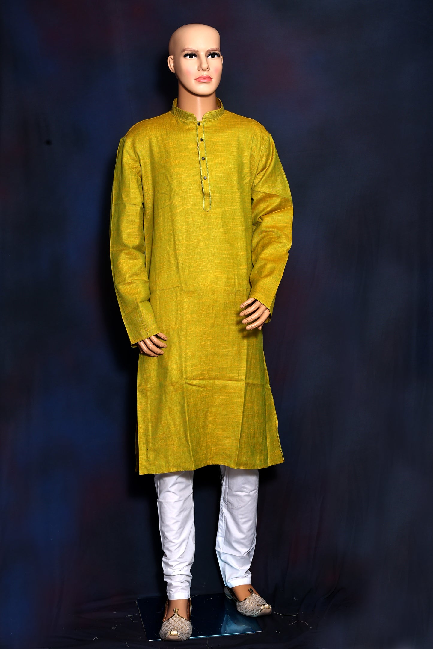 Mens Breezy Green Solid kurta with Gotapatti