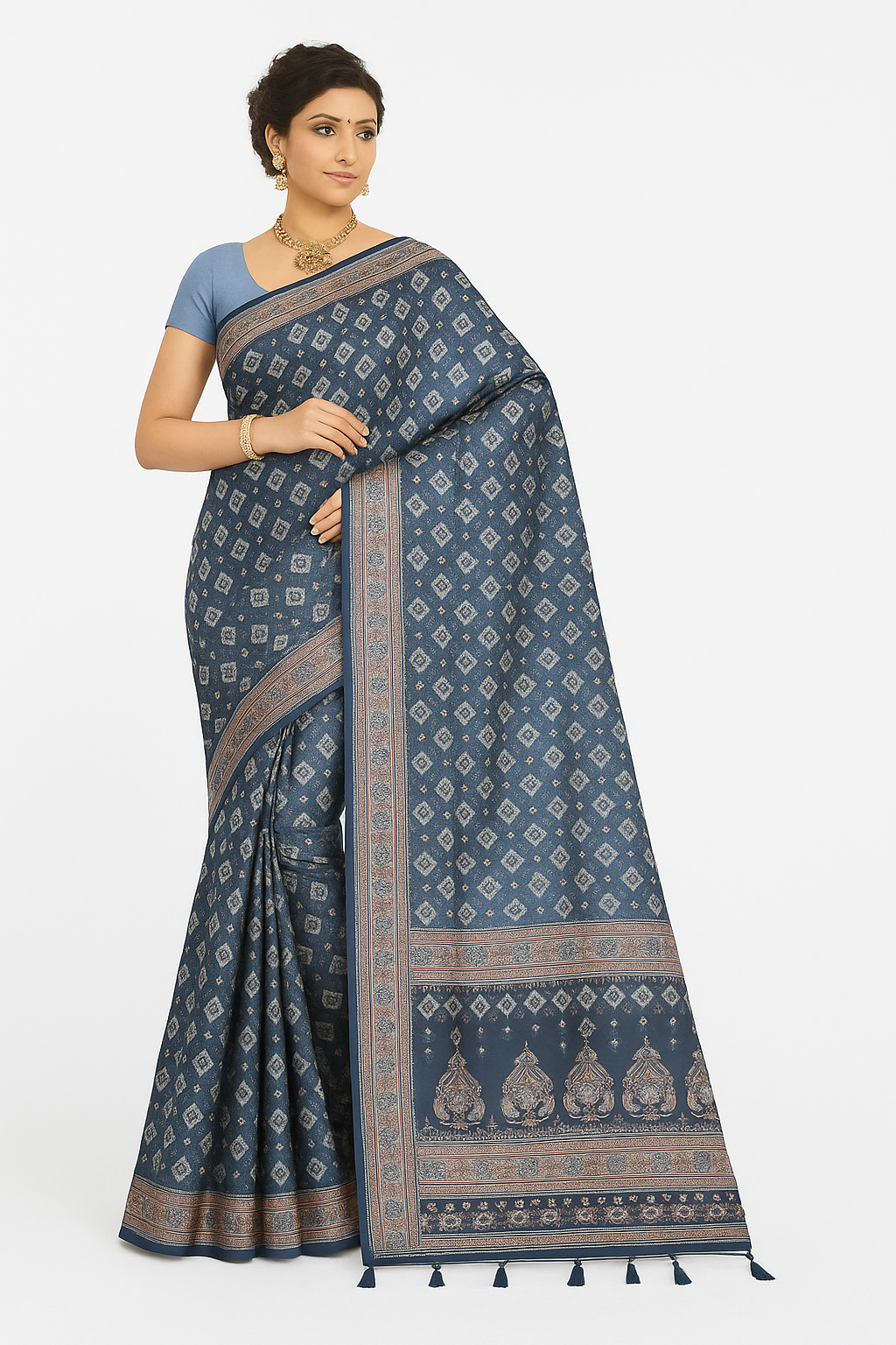Rustic Cement Pre Draped Saree