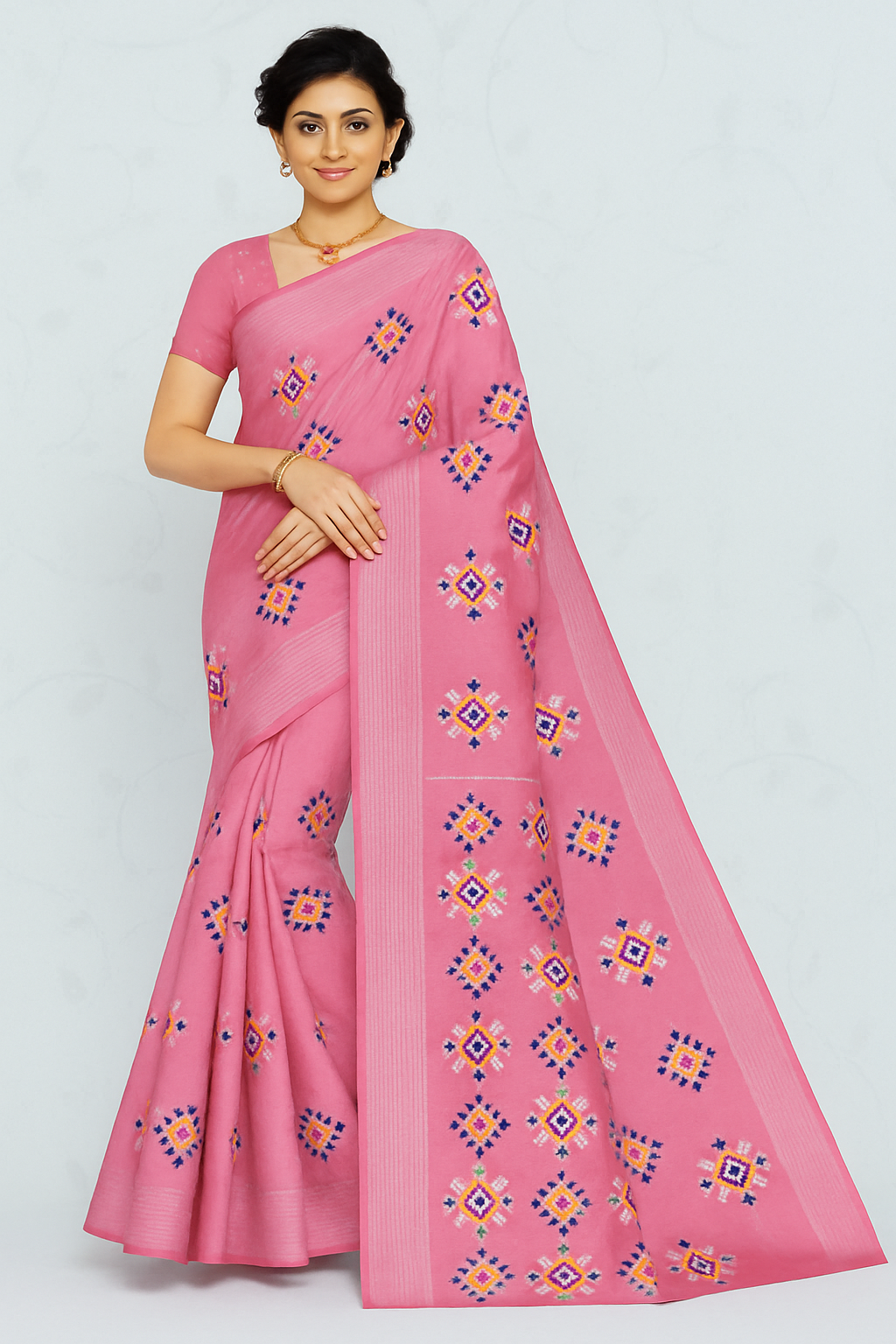 Sunset Coral Saree