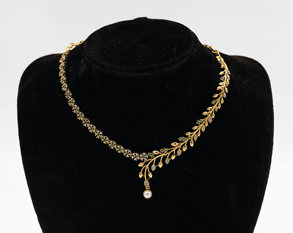 Gold Leaf Necklace Set