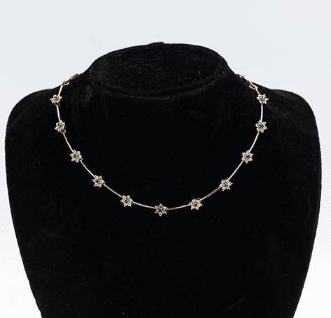 Silver Toned Floral Necklace Set