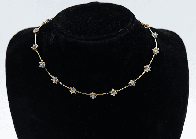Silver Toned Stone Embedded Necklace Set