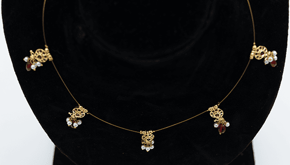 Gold and Pearl Drop Necklace Set