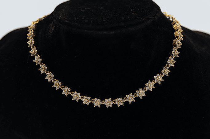 Gold Floral Necklace Set