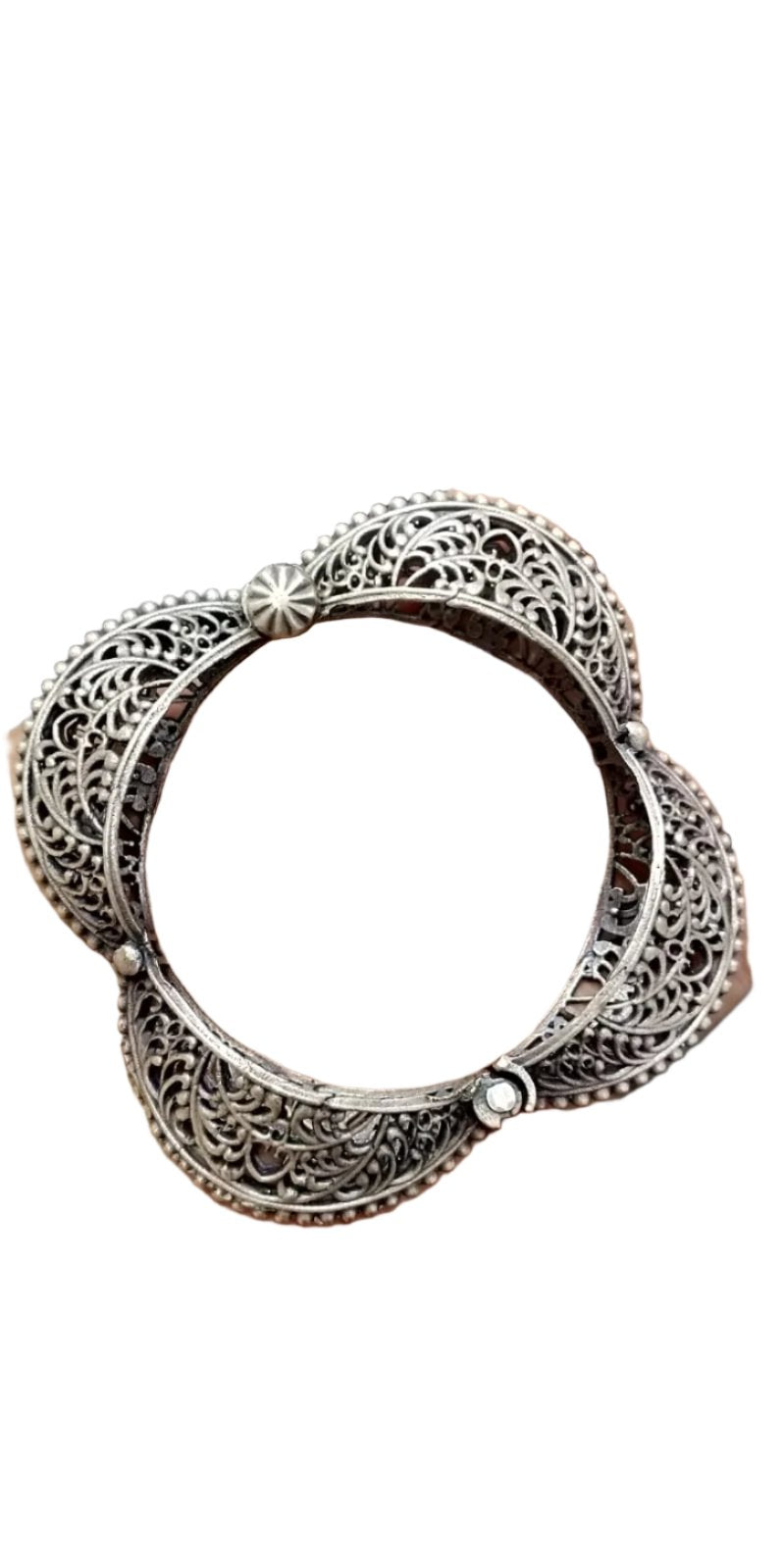 Intricate Vintage Silver Filigree Bangle