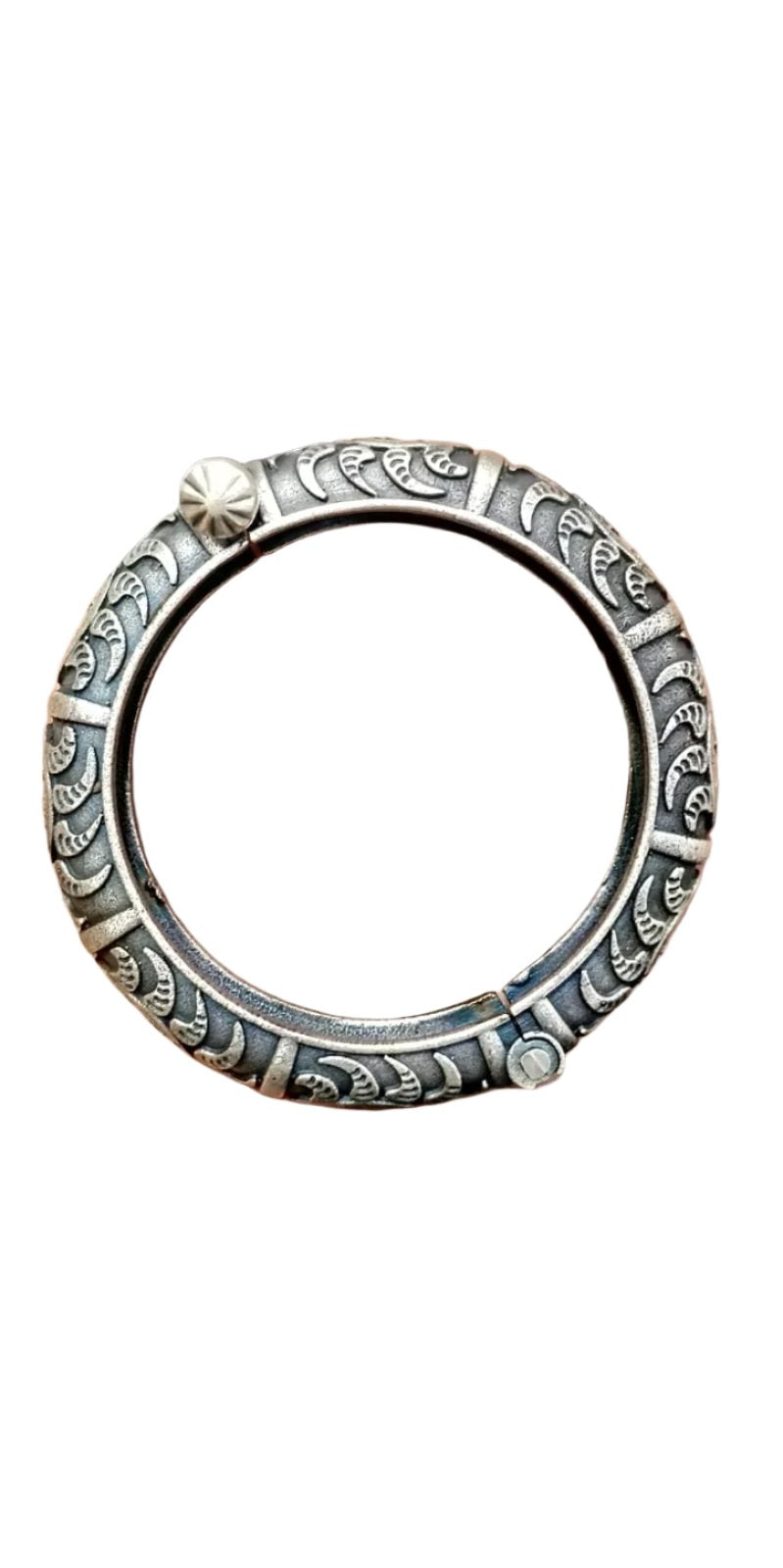 Charming Ethnic Motif Silver Oxidised Bangle