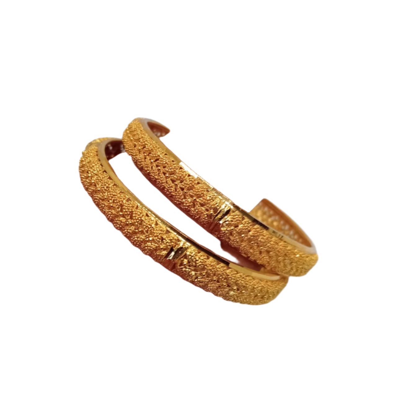 Charming Floral Gem Gold Bangle Set