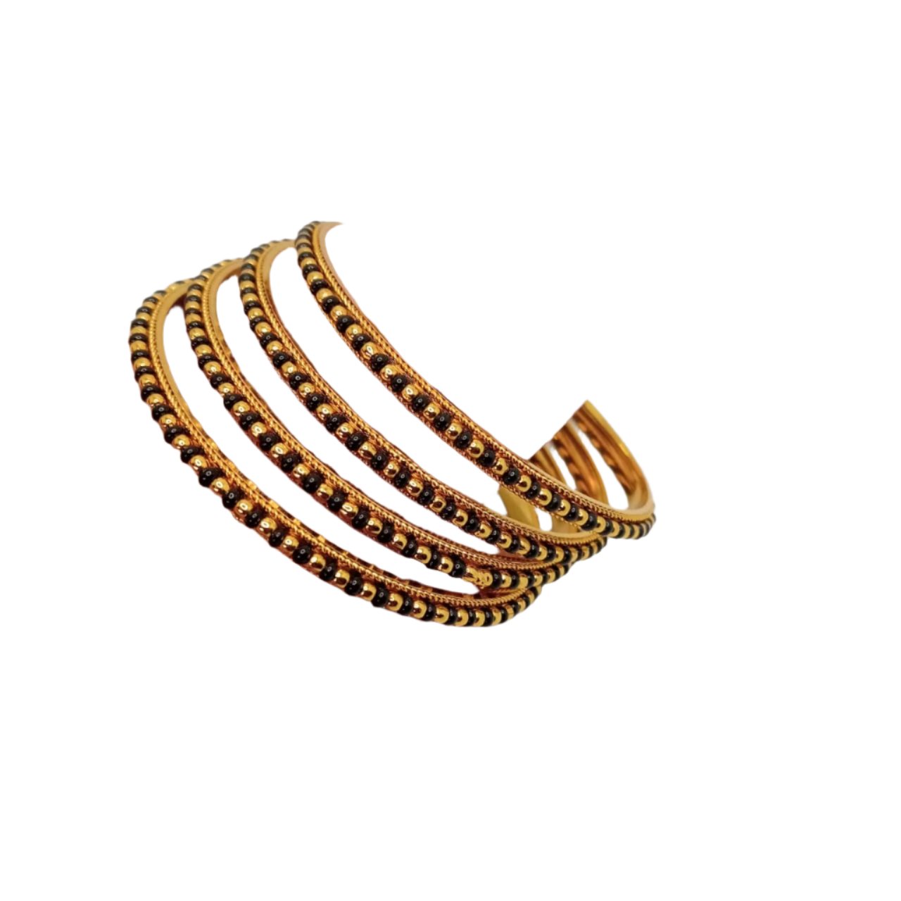 Sleek Filigree Traditional Gold Bangle Set