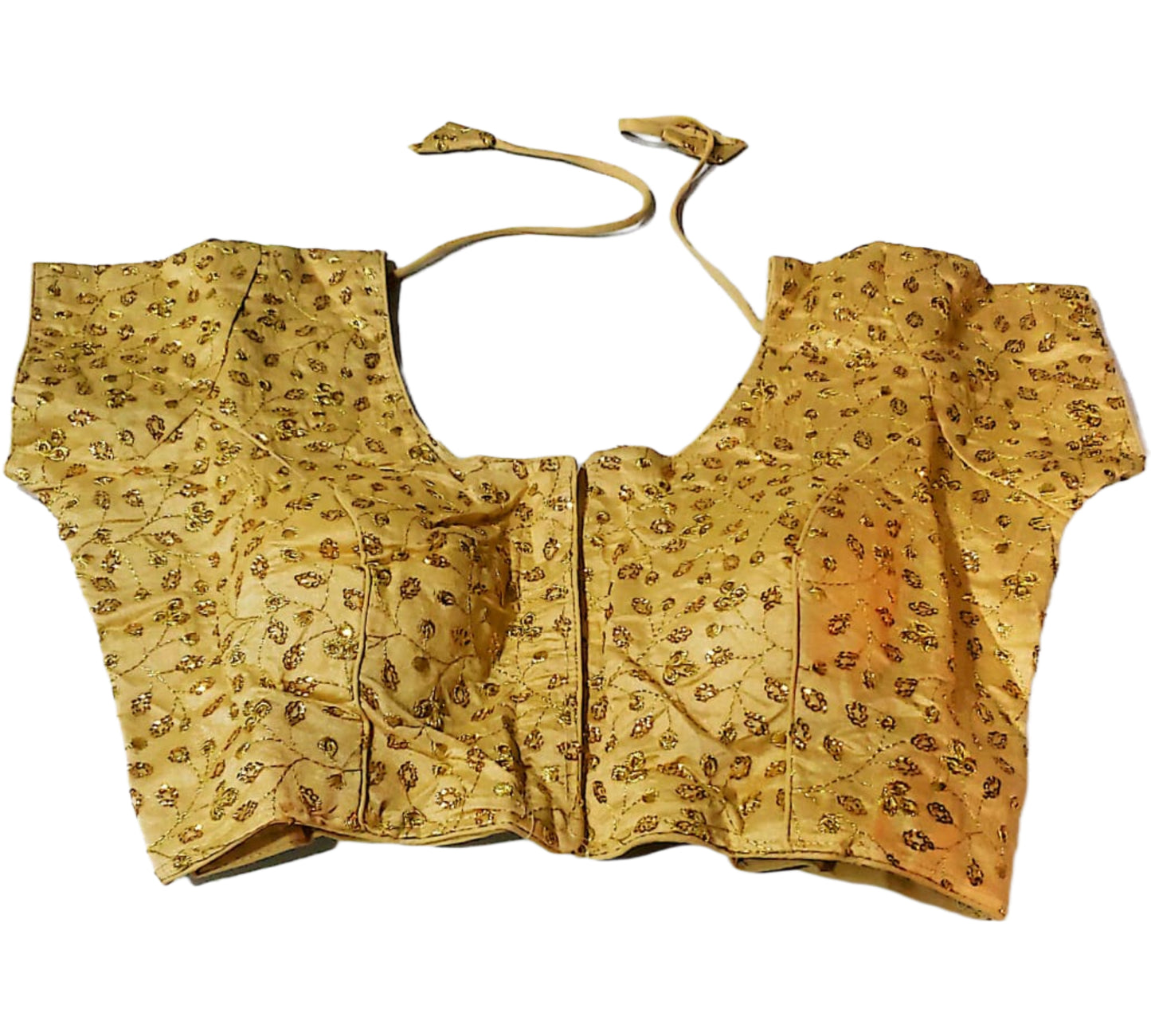 Glamorous Embroidered Golden Blouse with Sequins