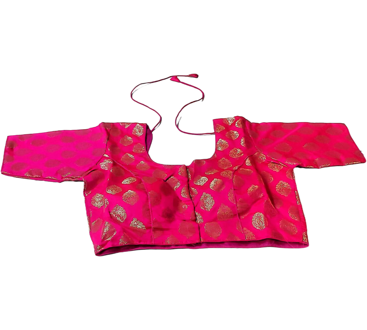 Vibrant Rani Pink Polka Dot Blouse