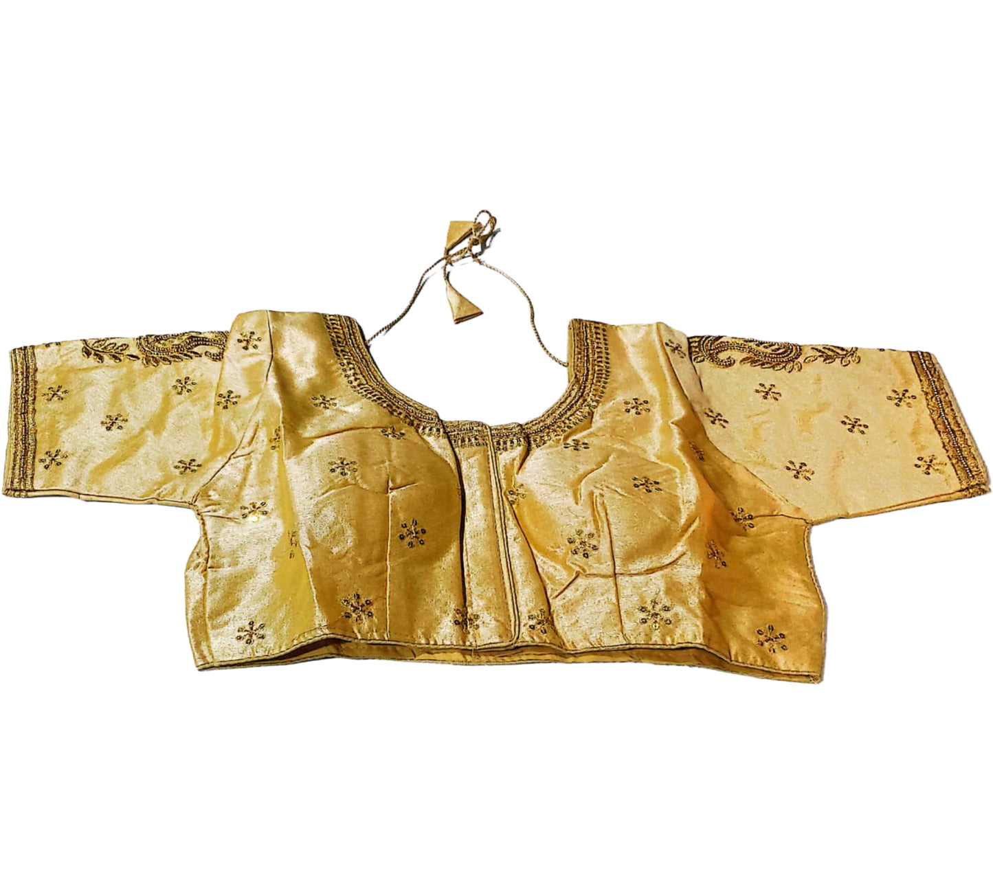 Gorgeous Golden Blouse with Detailed Embroidery