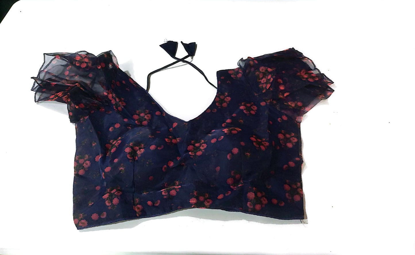 Floral Printed Navy Blue Blouse