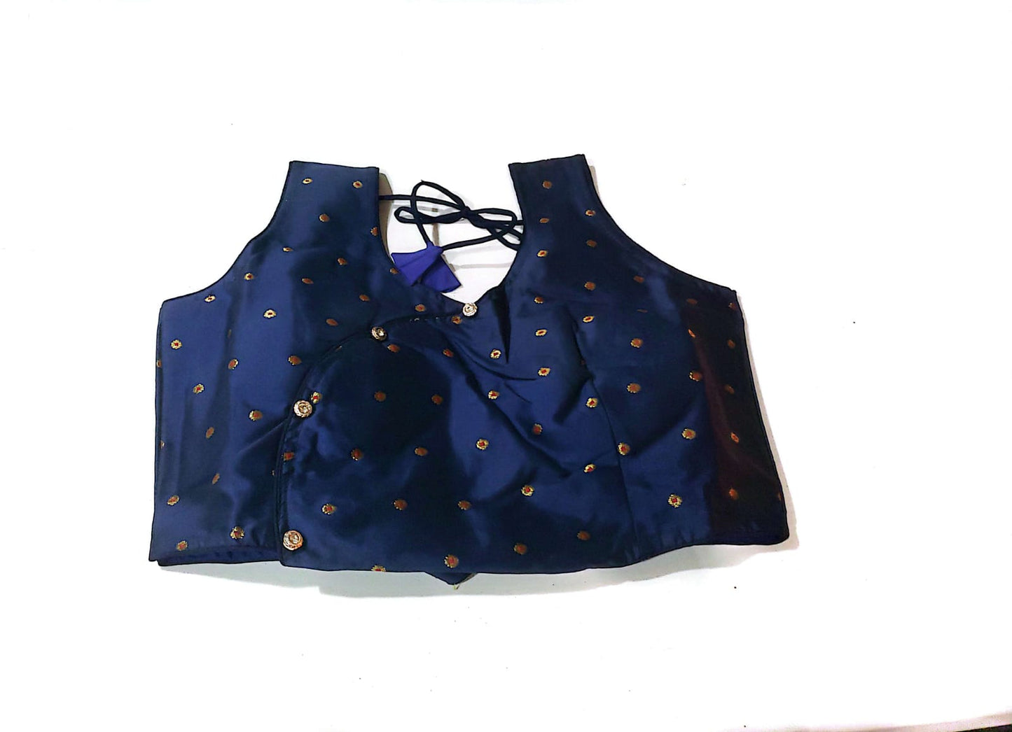 Midnight Blue Embroidered Blouse