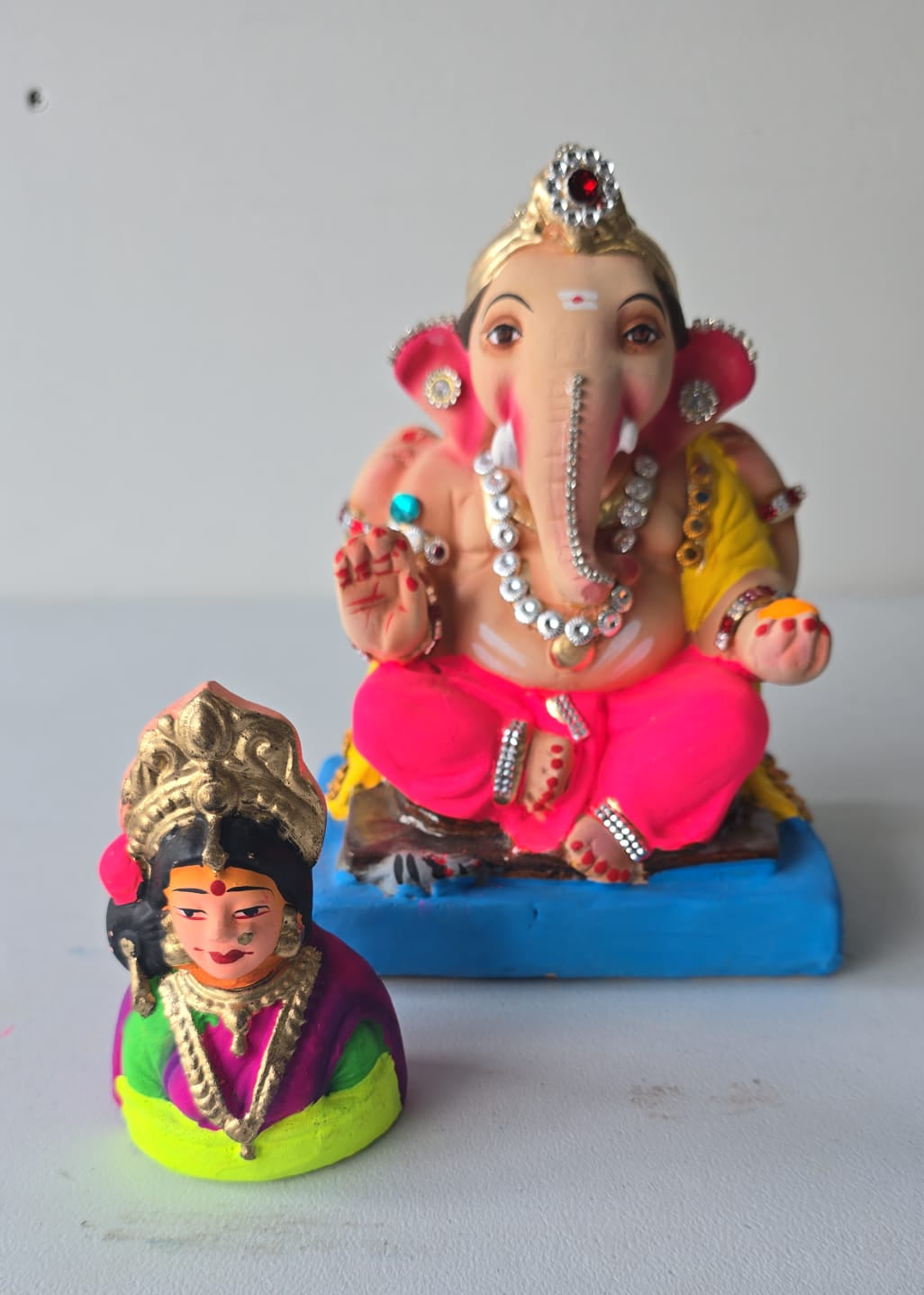 Majestic Lord Ganesha and Goddess Gowri Idol