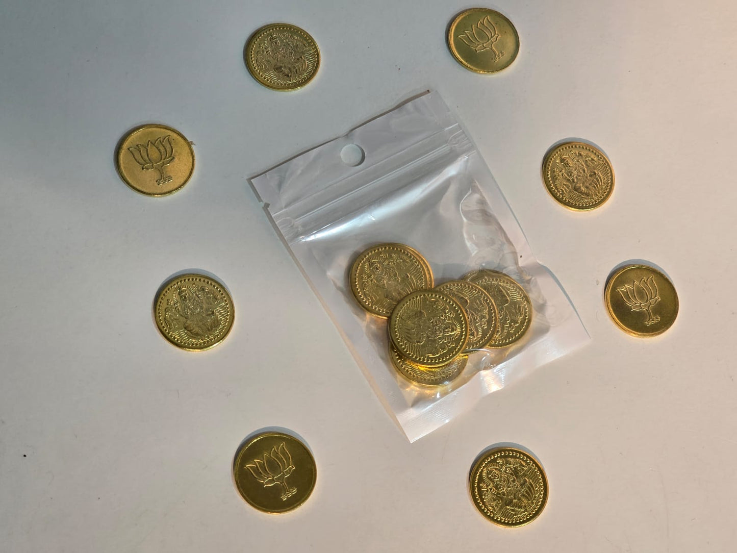 Lakshmi Lotus Gold-Toned Coin Set