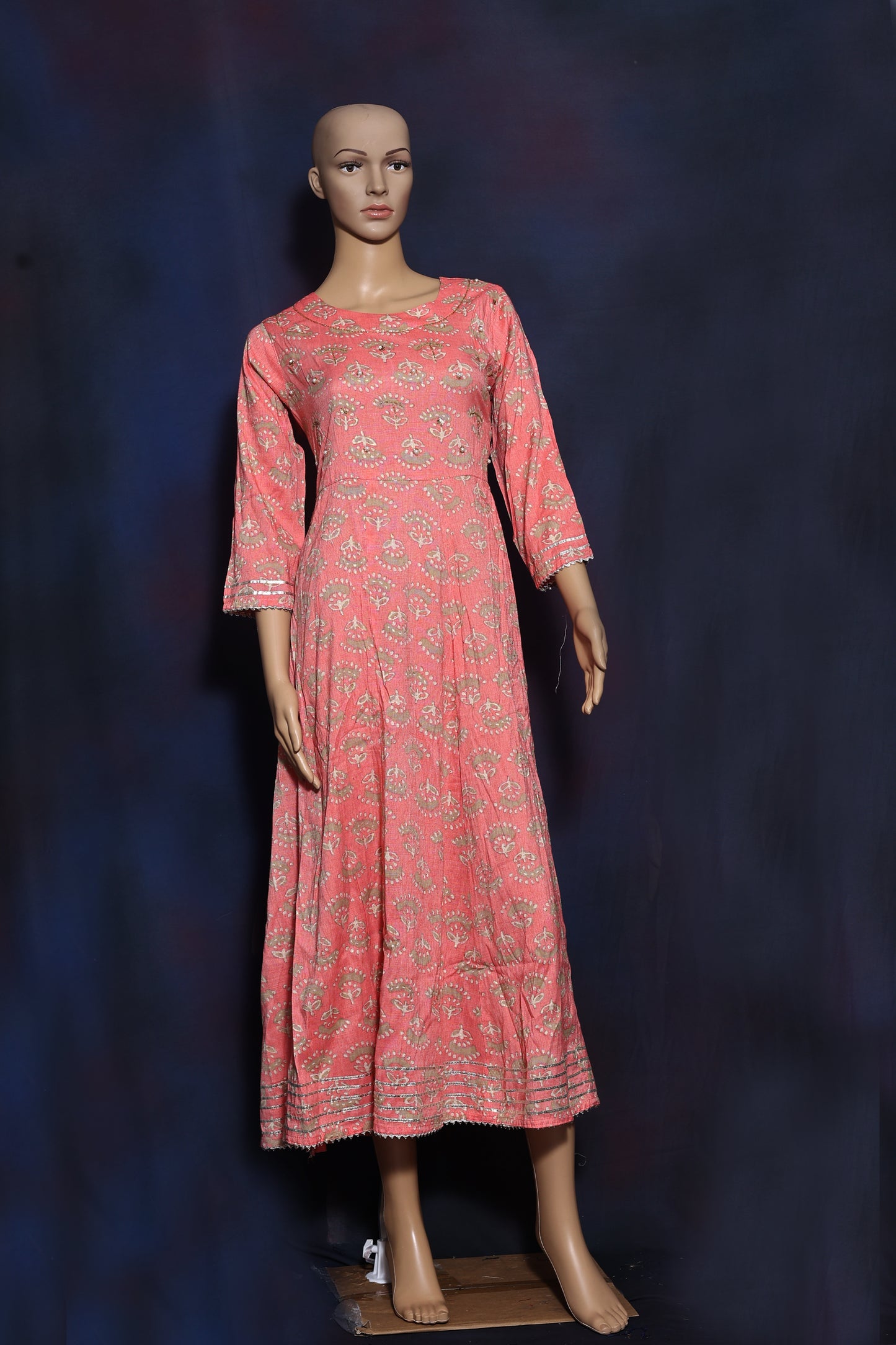 Dreamy Coral Printed Floral Maxi Dress