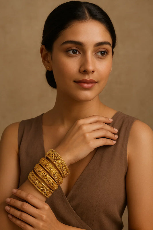 Gold-Plated Bangles with Intricate Designs: Elegance for Every Occasion
