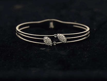 Graceful Leaf Motif Bangle Bracelet