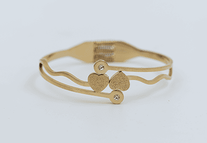 Lustrous Spiral Design Gold-Toned Bracelet
