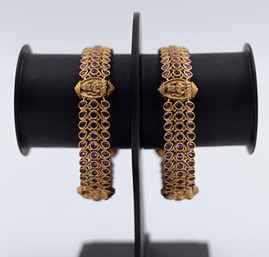 Majestic Motif Gold-Toned Bangles Set