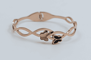 Lustrous Butterfly Gold-Toned Bangle Bracelet