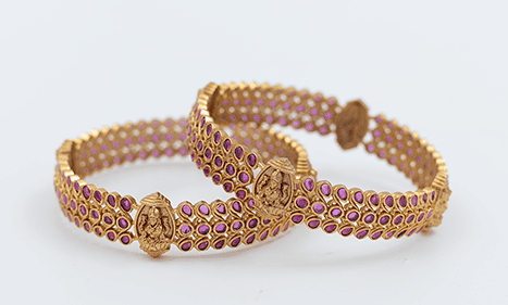Magnificent Deity-Inspired Gold-Toned Bangle Set