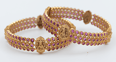 Magnificent Deity-Inspired Gold-Toned Bangle Set