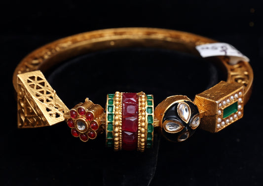 Multicolored Stone Studded Enamel Bangle