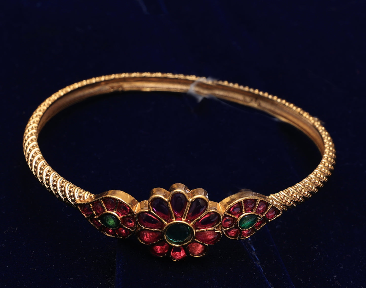 Floral Gemstone Bangle Bracelet