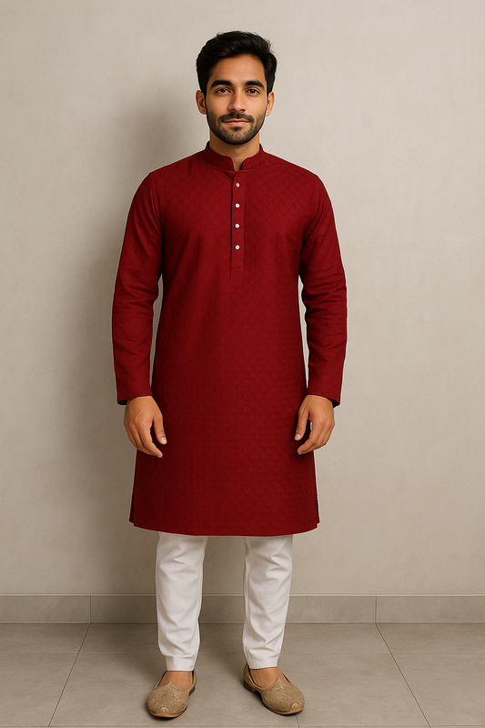 Mens Festive Embroidered Kurta