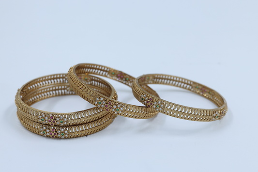 Elegant Cutwork Stone Bangles