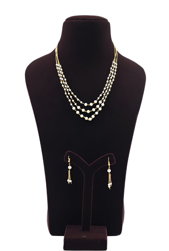 Classic Pearl Layers Necklace Set