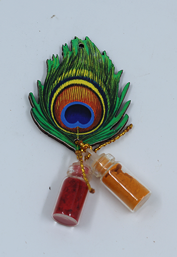 Mor Pankh Haldi Kumkum Blessing Token