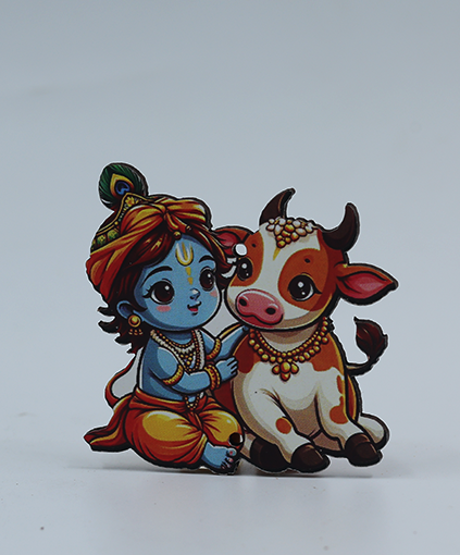 Krishna-Gau Mata Haldi Kumkum Token