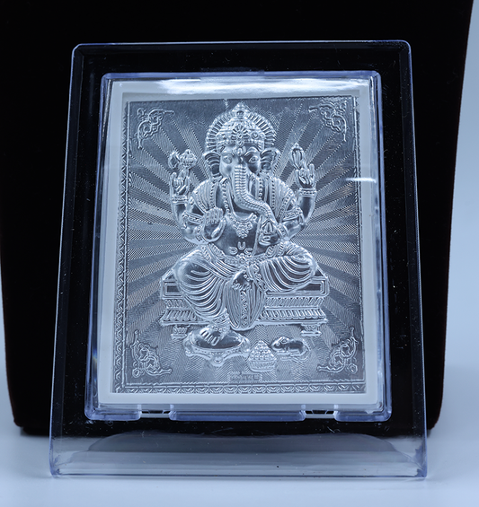 Elegant Silver Coated Ganesh Frame
